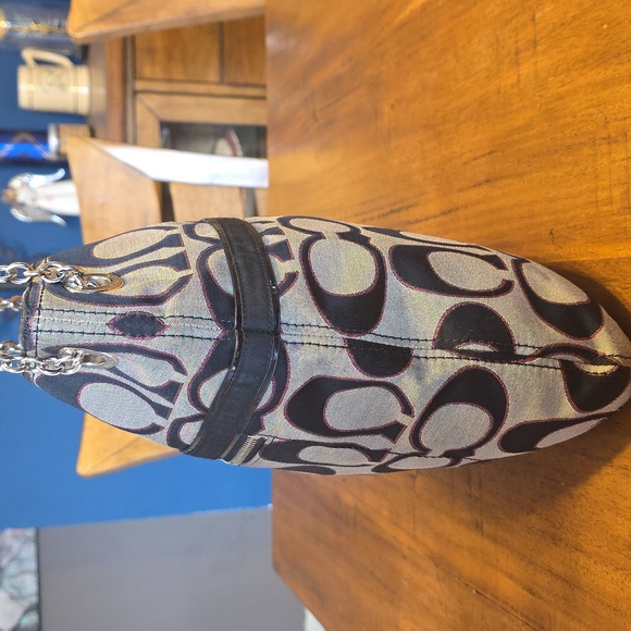 Coach Poppy Metallic Signature Slim Tote. - Picture 2 of 16